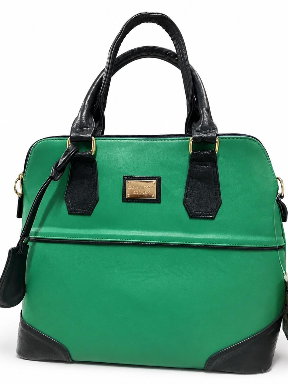 Belo Horizonte Green and Black Structured Tote Bag